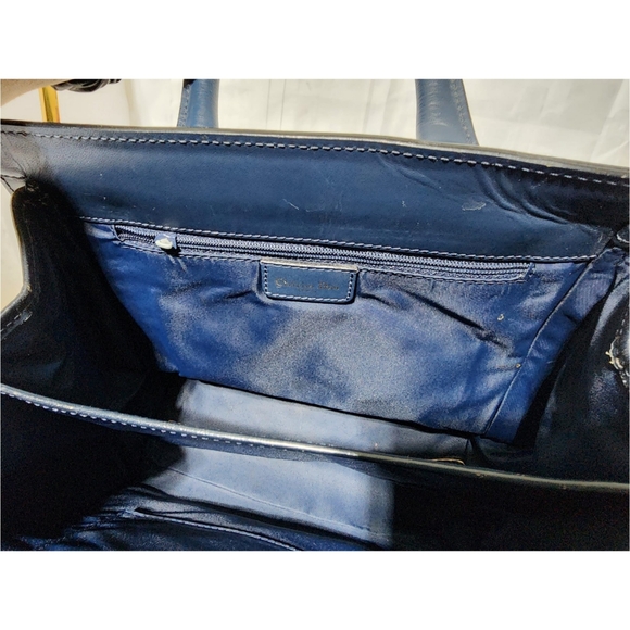 Christian Dior Oblique Handle Bag Navy Blue/Grey - Picture 15 of 16